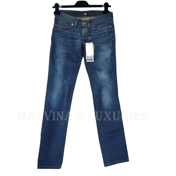 D&G by DOLCE & GABBANA JEANS GIRLY STRAIGHT LEG COTTON sz 26 US 2 - Picture 1 of 11